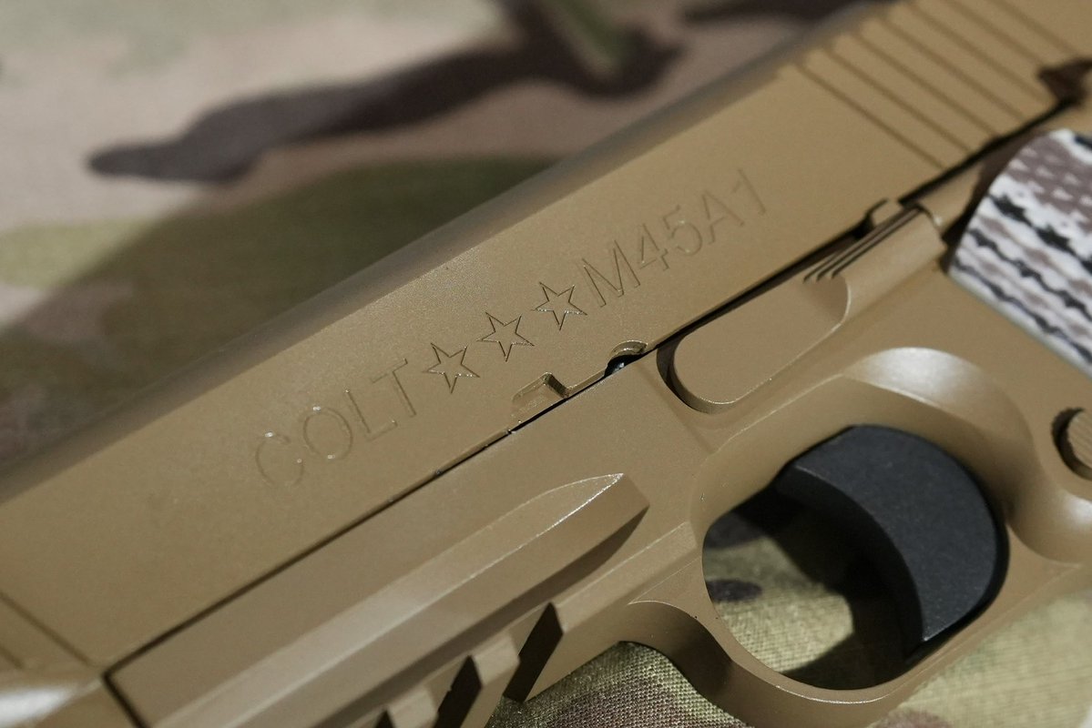 jkarmy_int's tweet image. EMG Cybergun COLT ✨
M45A1 GBBP
T8 Enhanced Version 🤫
Steel Internals with T8 Enhanced Gaskets
#emg #cybergun #colt #m45a1