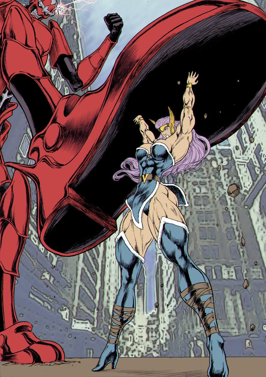 Valkiria vs Giant Robot
Commission Original Character 
Ink art n' basic colors