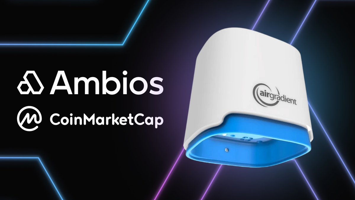 🚨 Fresh air, fresh rewards! 🌍 The @AmbiosNetwork Open Air sensor is LIVE  on @solana! Monitor local air quality, earn $AMBIOS tokens, and fight  pollution! 💪 1/4 (CMC Labs: Partnership)