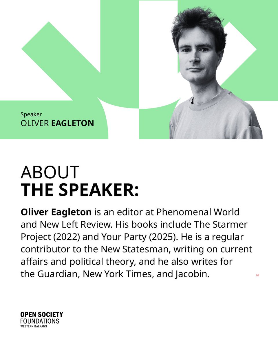 - On the Edge of Socialism - 
📅 6 Oct | 18:00
📍 K2.0 Concept Library, Prishtina

<a href="/Oliver_Eagleton/">Oliver Eagleton</a> (an editor at Phenomenal World &amp; New Left Review, author of The Starmer Project (2022) &amp; Your Party (2025)) in conversation w/ Adea Kondirolli.
Free &amp; open to the public: warming