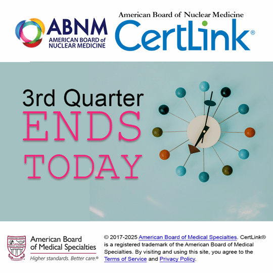ABNM CertLink Participants Reminder: The 3rd Quarter Assessment Ends TODAY. Login to your CertLink profile icont.ac/51830 and complete your assessment by 11:59 pm EST.
