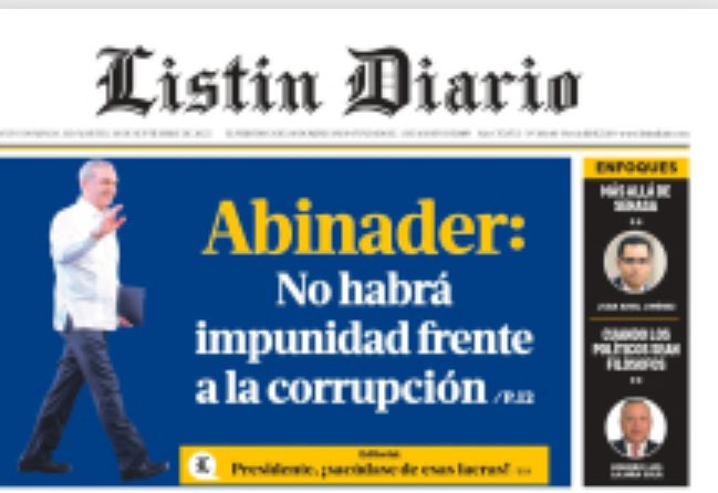 Bien Pte <a href="/luisabinader/">Luis Abinader</a> . Esa debe ser la línea . Caiga quien caiga . La sociedad está reclamando acciones .