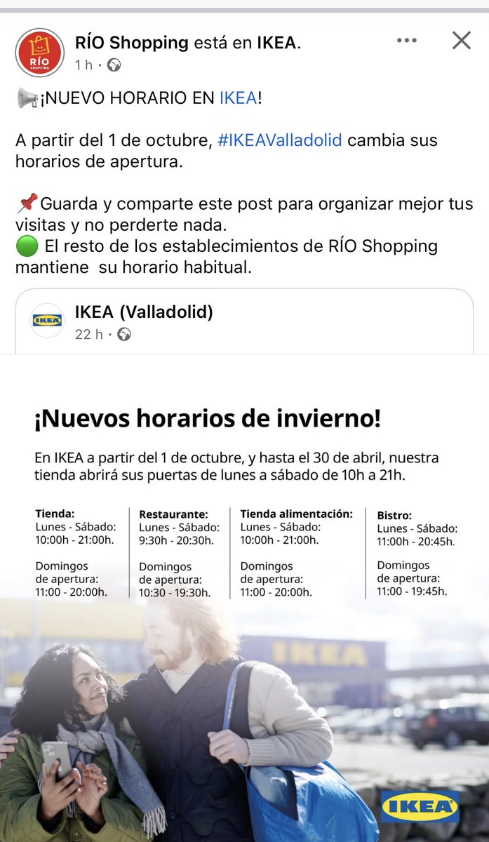 yustin's tweet photo. Creo que los empleados de todas las tiendas de Río Shopping se preguntan por qué Ikea tiene un mejor horario de apertura los festivos de apertura que permite una mejor conciliación familiar

¿Por qué no se unifican el horario de la tienda Ikea con las 120 tiendas al de 11 a 20h?

De verdad, hay gente muy plof con esto