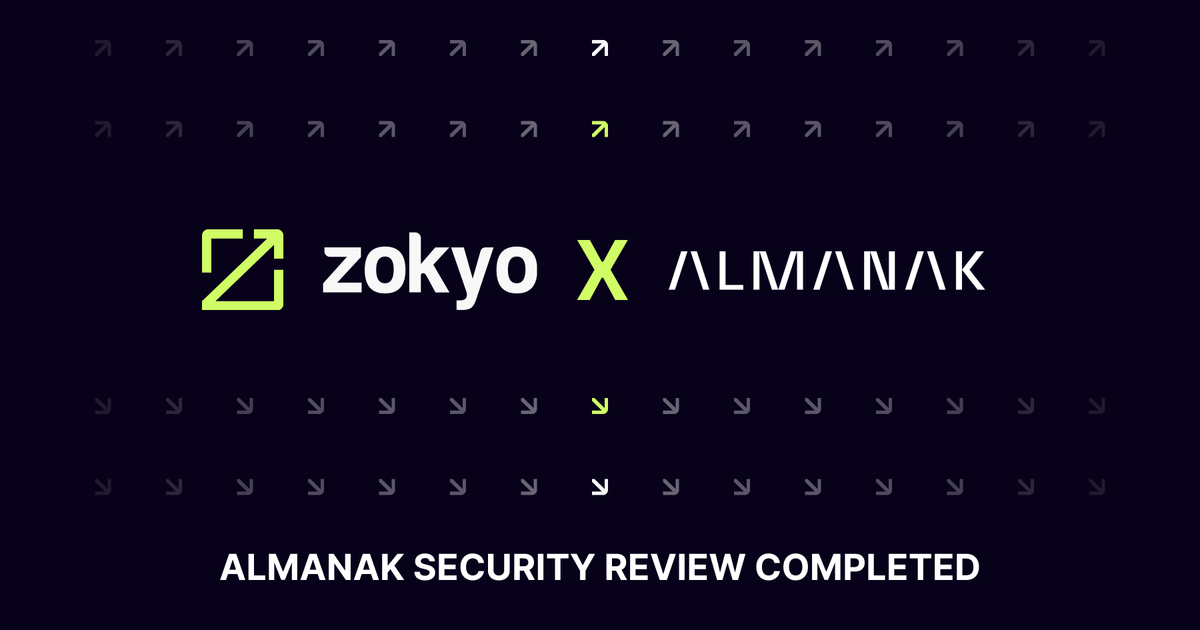 🔒 Audit Complete

We’re excited to announce that <a href="/Almanak__/">Almanak</a> has successfully completed its security audit with Zokyo.

Almanak is an AI-driven DeFi protocol that empowers users to build, optimize, and deploy financial code-based strategies using their proprietary AI Swarm and