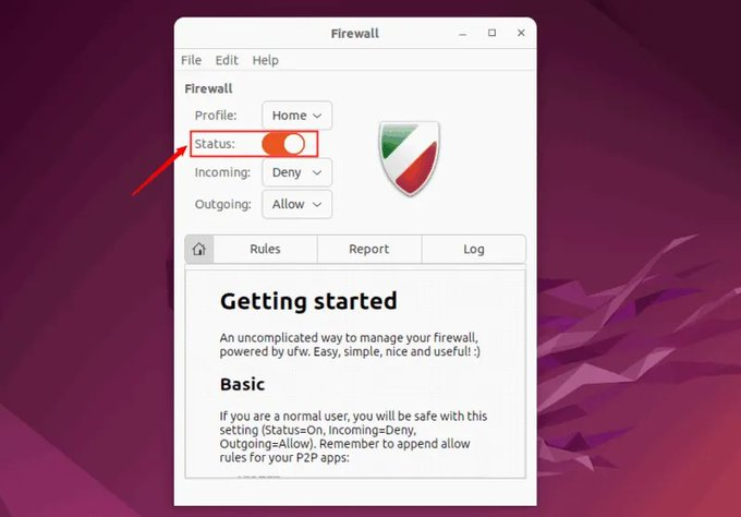 M_Solidus's tweet image. USE FIREWALL ON LINUX

Install GUFW and enable it.

For most people, the basic profiles will be enough.

Names are self explanatory.