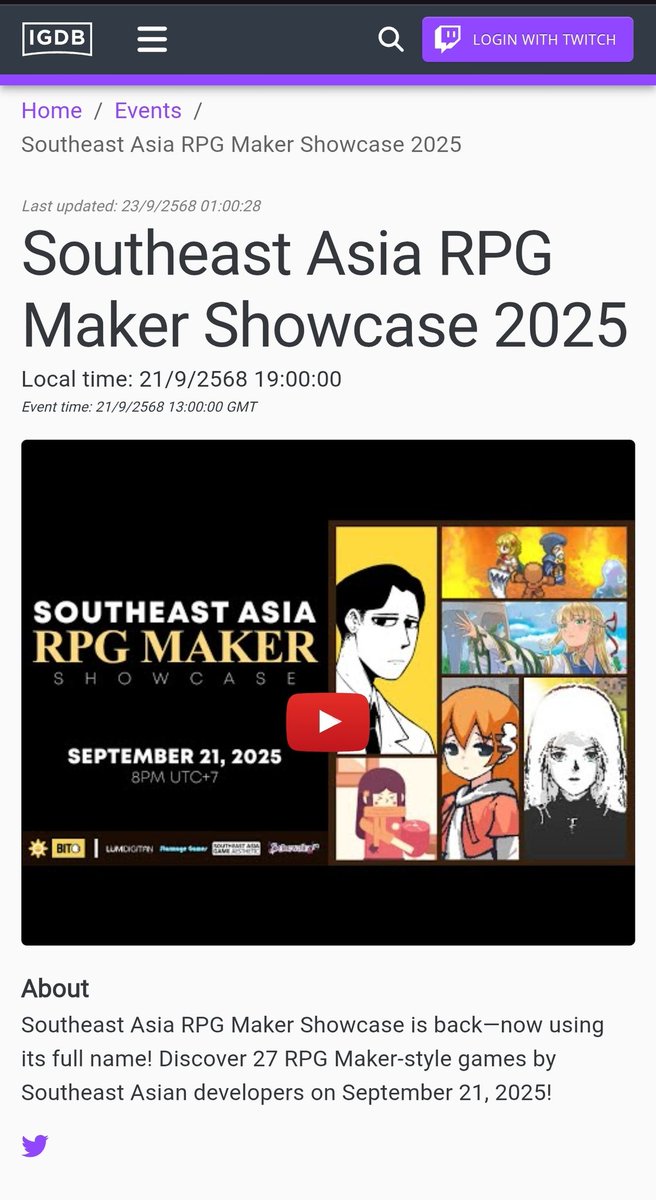 SoutheastAsiaRM's tweet image. Southeast Asia RPG Maker Showcase 2025
Now has IGDB page! Thank you so much!