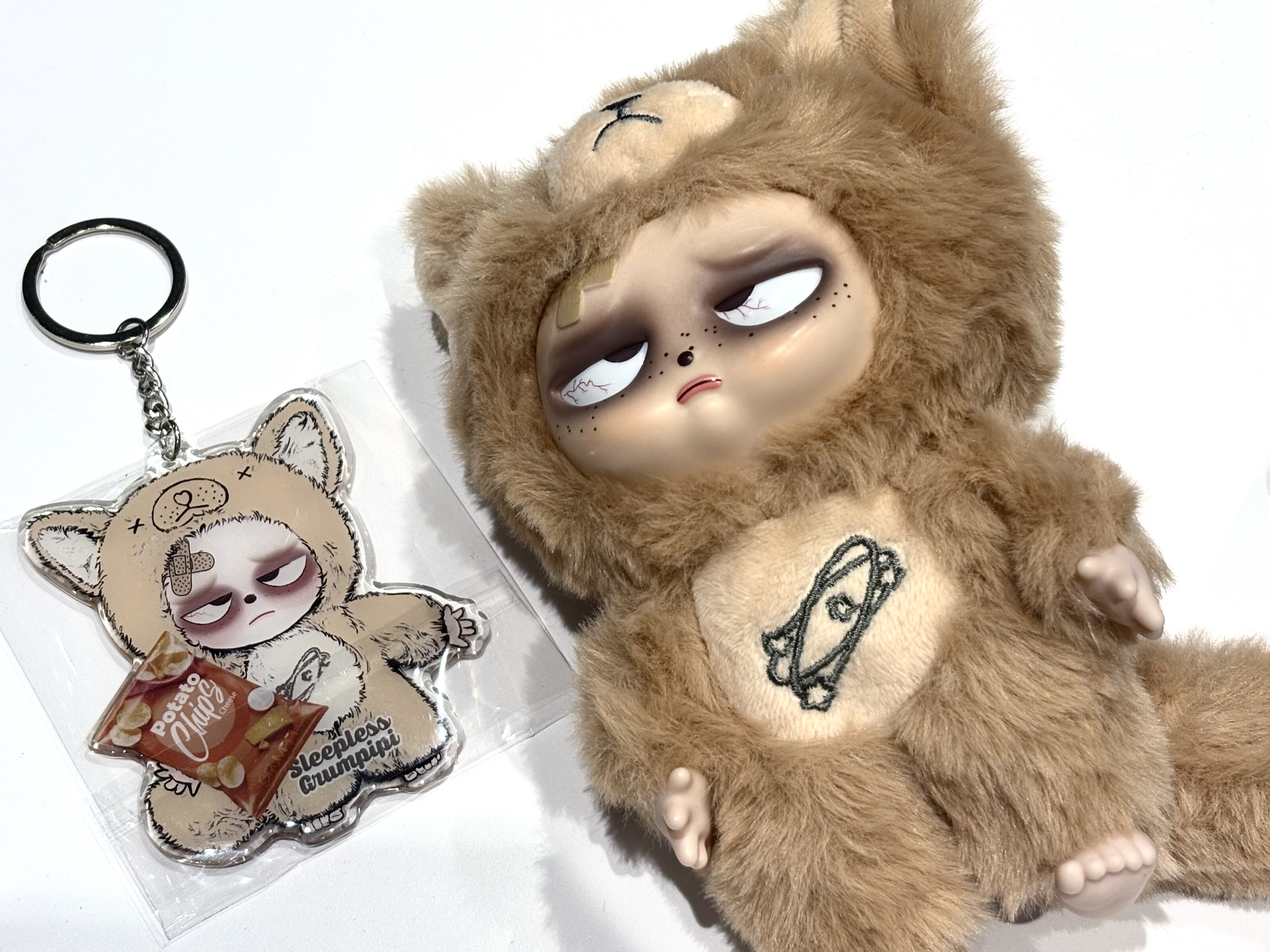 正規品♡グランピピ　グレー ピンク Sleepless Grumpipi Sleepless Grumpipi グランピピ グレー ぬいぐるみ 正規品