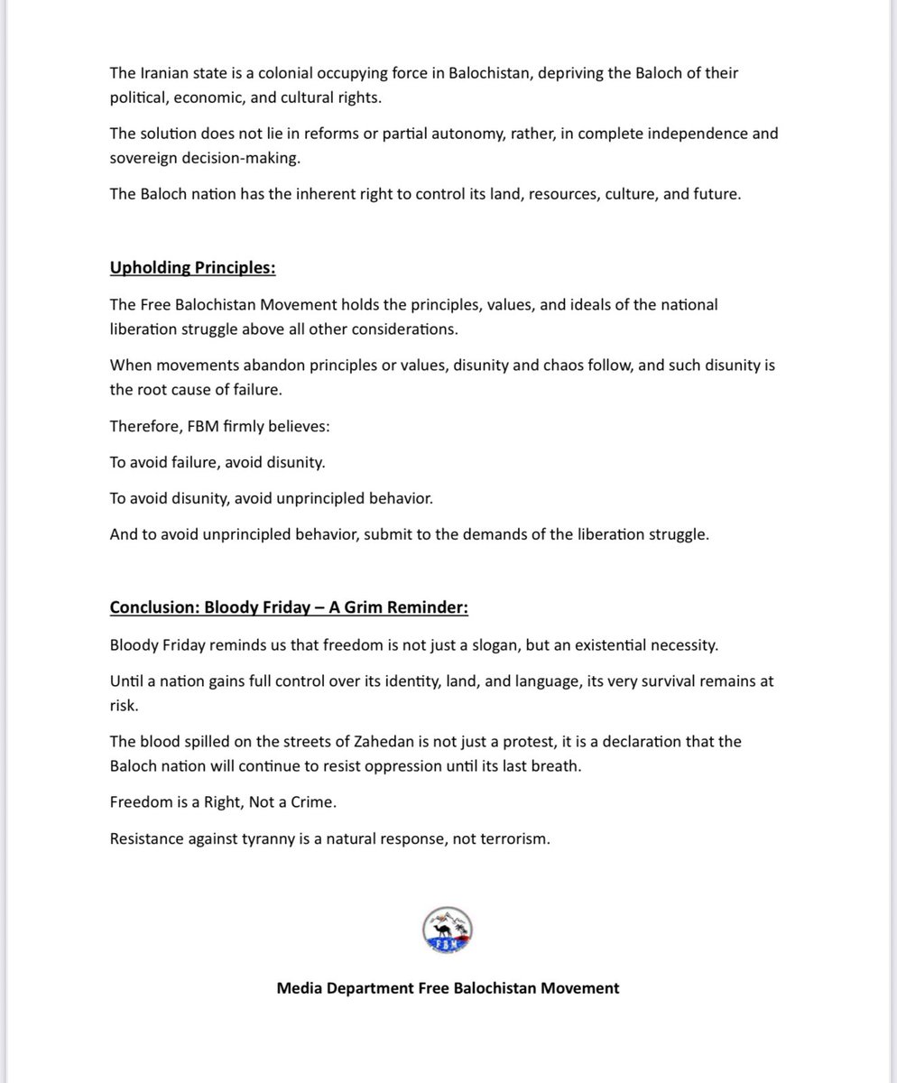 "Bloody Friday"On the third anniversary of the massacre of Baloch people by Iranian occupying forces in Zahedan, the Free Balochistan Movement distributed pamphlets.