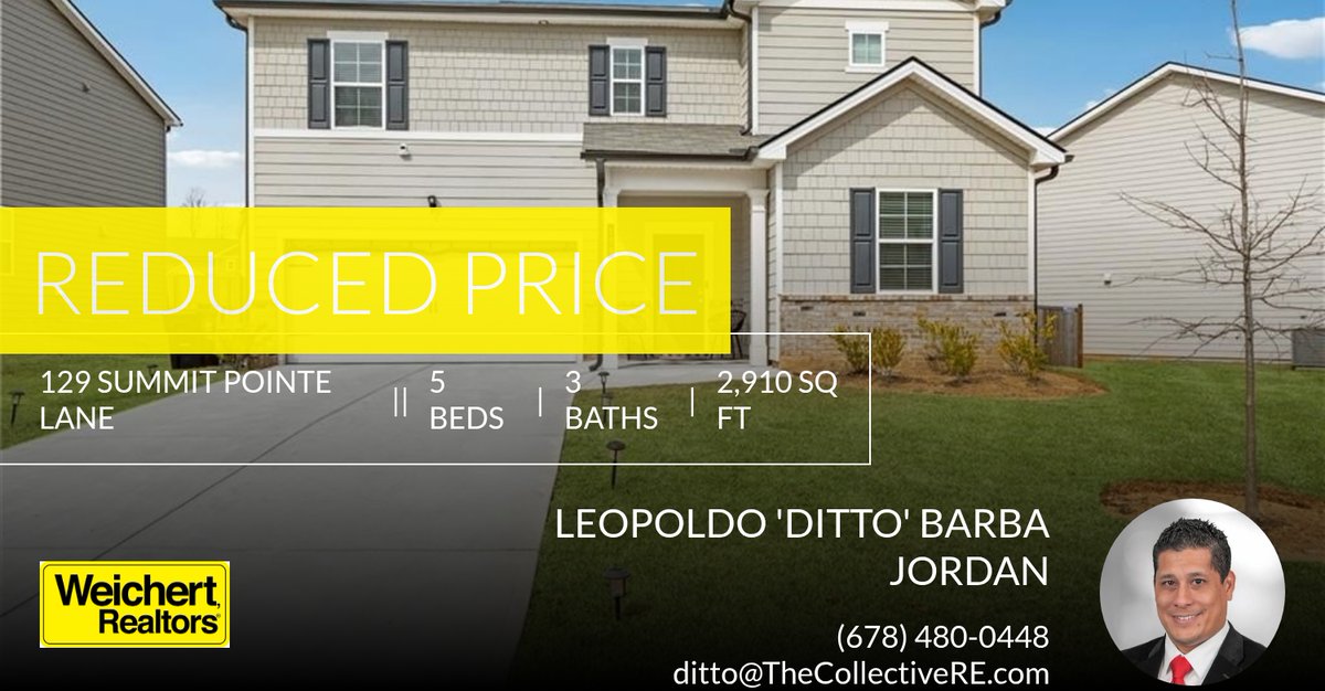 BarbaDitto's tweet photo. 📍 Reduced Price 📍 This recently reduced home at 129 Summit Pointe Lane in Dallas won't last long, so, don't wait to set up a showing! Reach out here or at (678) 480-0448 for more information!

Ditto Barba Jordan @ 678-480-0448 https://t.co/cCIkmS1pj6 https://t.co/imz8uLaaHc