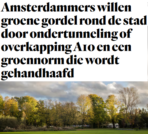 Adviezen burgerberaad n.a.v. gewonnen referendum HoofdGroenStructuur: parool.nl/amsterdam/amst…
- Verbind versnipperd groen
- Richt je op de lange termijn
- Overal voldoende groen (groennorm)
- Meer OV, minder auto's
- Groen dak over de ring A10
#Referendum #Amsterdam #raad020