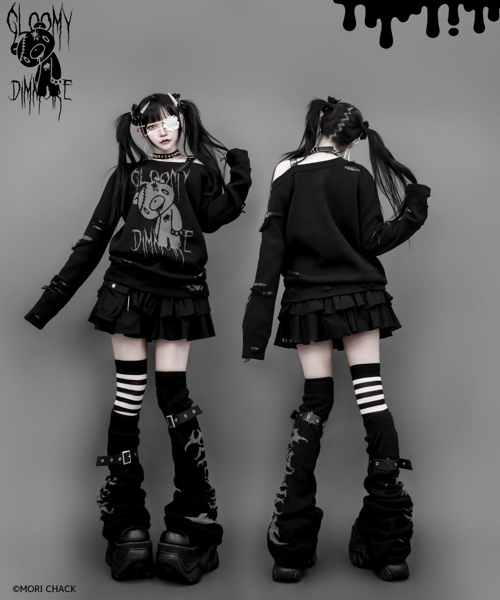 新品　M【GLOOMY×DimMoire】グルーミーいたずらニット【Black】 受注予約商品】【GLOOMY×DimMoire】グルーミーいたずらニット