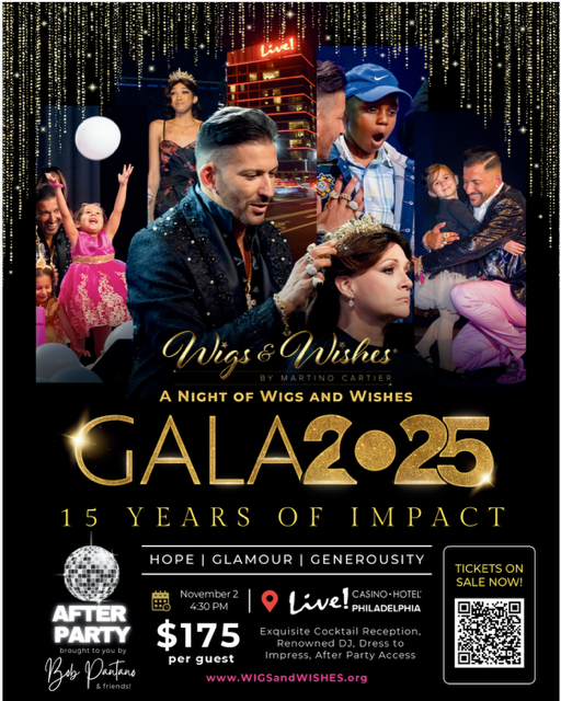 ✨ Sponsor Spotlight ✨
We’re proud to celebrate Martino Cartier, founder of Wigs and Wishes and one of our amazing sponsors! 💛

Register for the  Nov. 2 Gala for 15 years of hope, glamour &amp; generosity → WIGSandWISHES.org

#WigsAndWishes #MartinoCartier #Gala2025