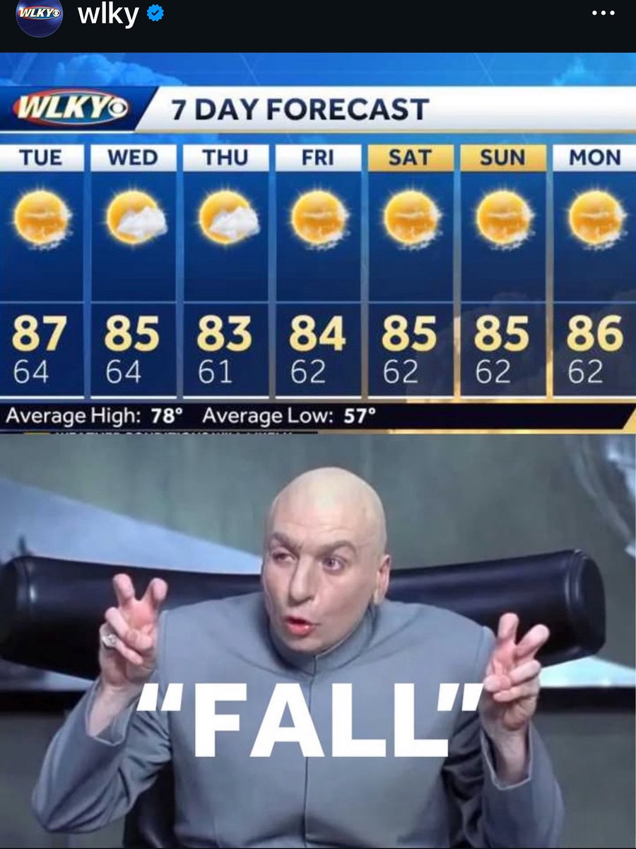 Who’s ready for actual fall weather? Is it just us?
H/T: <a href="/WLKY/">WLKY</a>