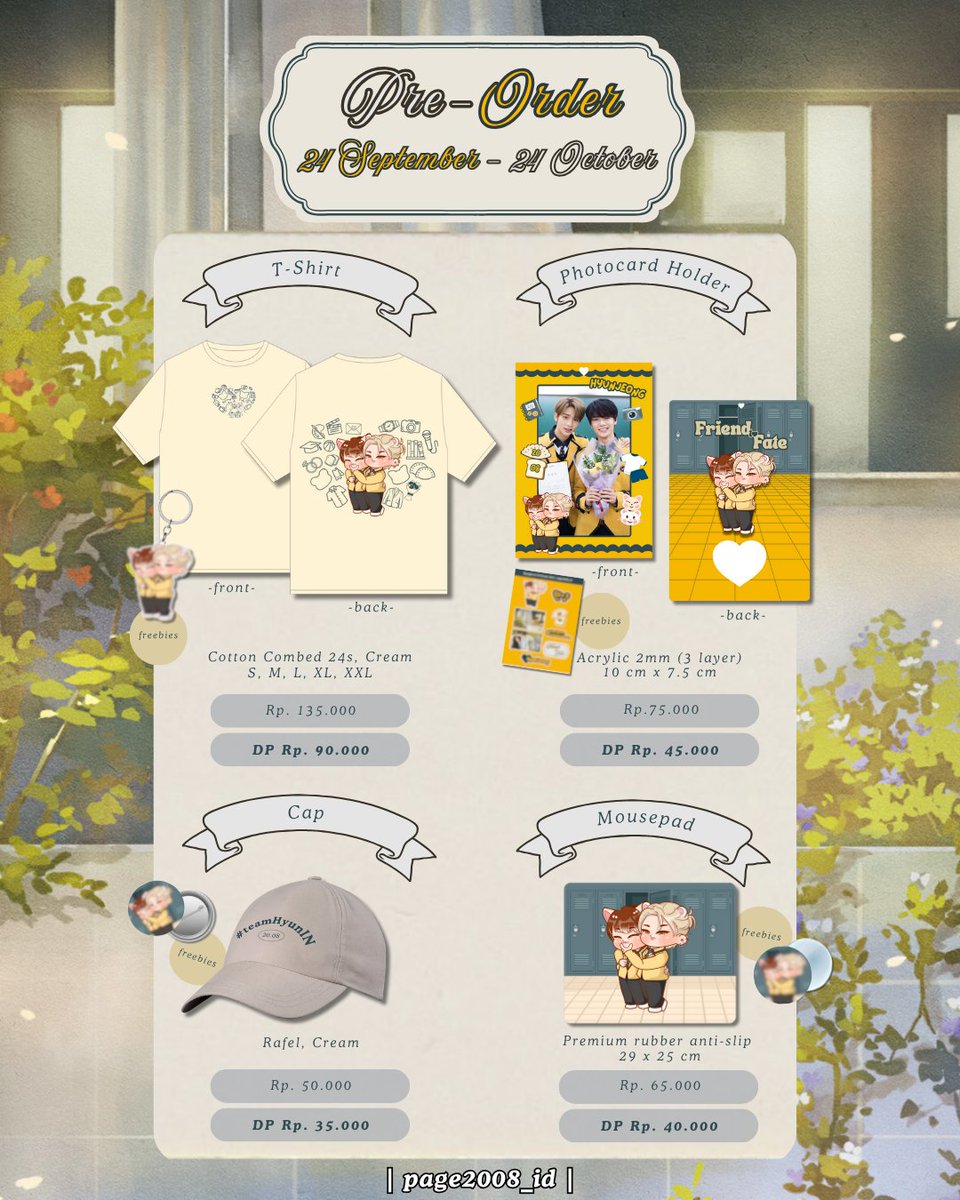 page2008_id's tweet photo. #FriendToFate: ๐๐๐ซ๐๐ก๐๐ง๐๐ข๐ฌ๐ ๐๐ซ๐-๐๐ซ๐๐๐ซ
๐
Open pre-order: 24 Sep - 24 Oct 2025
๐ Shipping: 1-2 weeks after pre-order closed, or you can pick it up during the cafe event
form: https://t.co/GIaXj3cS05
#FriendToFate #HyunIN #HyunJeong #ํ์ #์๊ณต์์ฆ https://t.co/M1p6hw1JHj