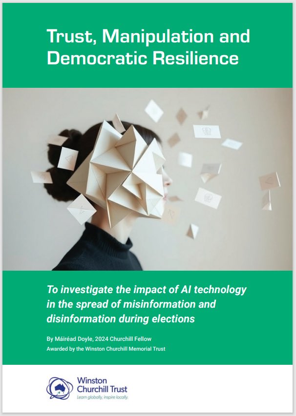 Thank you Máiréad Doyle BE CEng GAICD CF for the discussion &amp; creating this report. Winston Churchill trust 

It’s very timely and provides insights from across the globe and glad that you included inputs from our policy paper. 

#Democracy #Elections

churchilltrust.com.au/fellow/mairead…