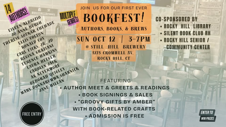 JamesCo67842062's tweet image. AK Nevermore will be at BOOKFEST!! at Still Hill Brewery, Rocky Hill, CT, on October 12th. 

 Go check it out!

#booksigning 
#authormeet
