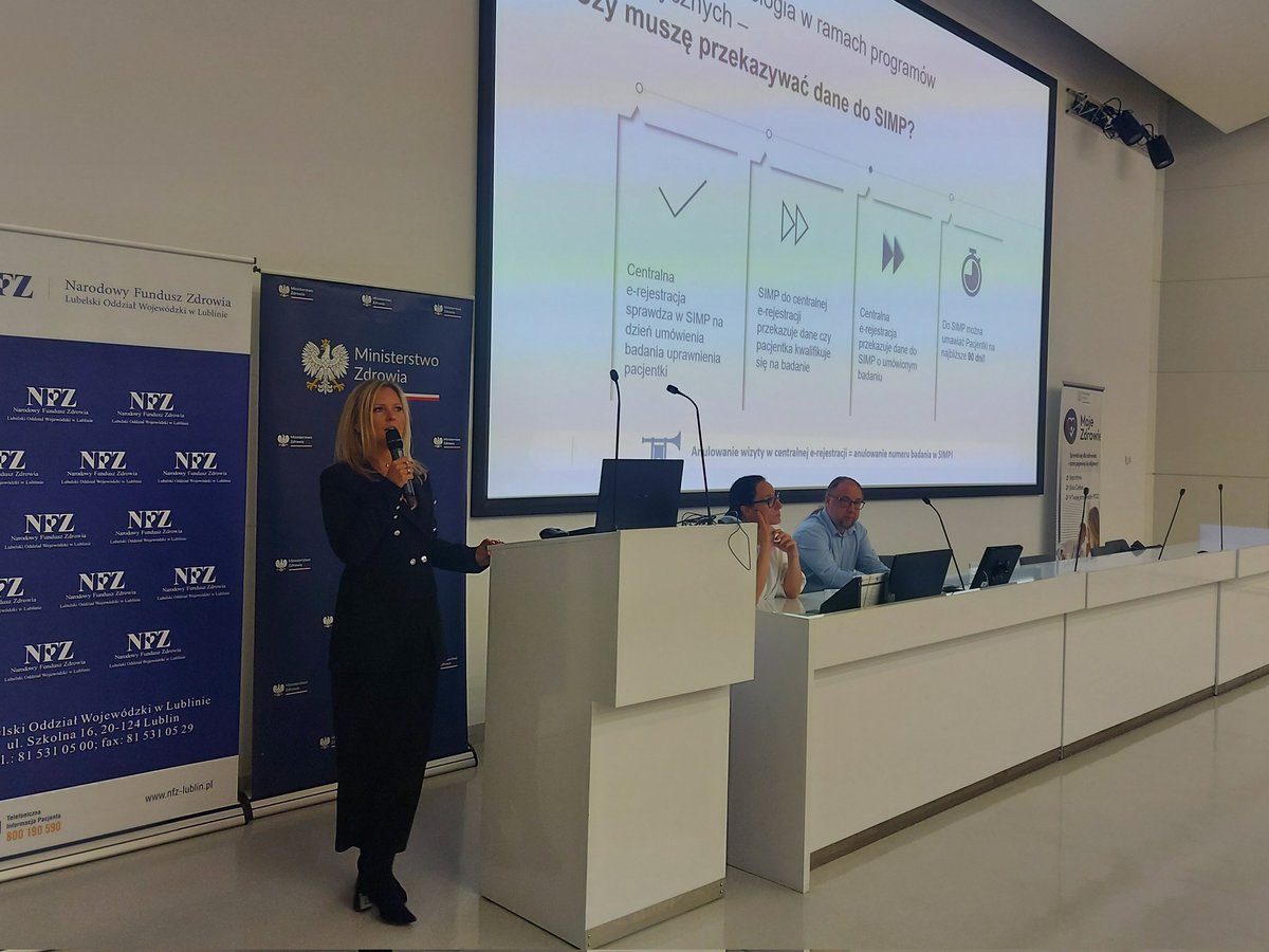 NFZ_Lublin's tweet image. W Lublinie trwa szkolenie nt. Centralnej erejestracji

@MZ_GOV_PL, @CentrumeZdrowia
i #LubelskiNFZ zachęcają placowki med. do przystąpienia do pilotażowego programu #CER

W #lubelskie można już za pomocą erejestracji umówić się:
👉na #mammografia
👉na #cytologia 
👉do #kardiolog