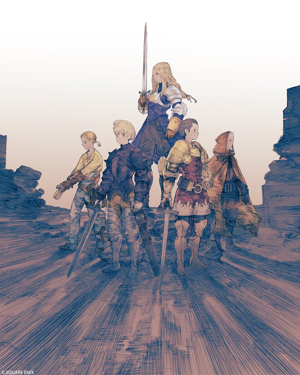 New Akihiko Yoshida art work to celebrate the release of Final Fantasy Tactics today!! 💐