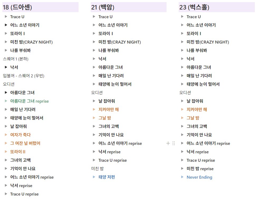혼자 곱씹다가 헷갈려서... 트유 시즌별로 대충 순서
