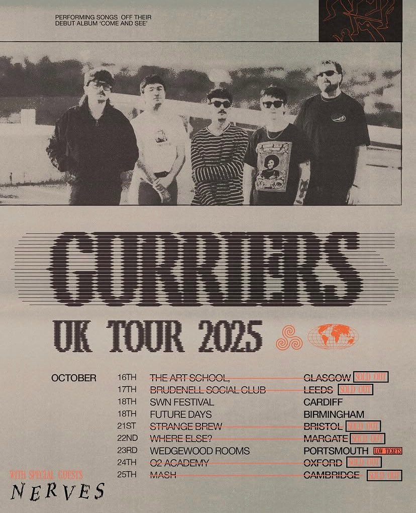 TreehousePres's tweet image. Just announced… Nerves join @gurriersband UK tour
