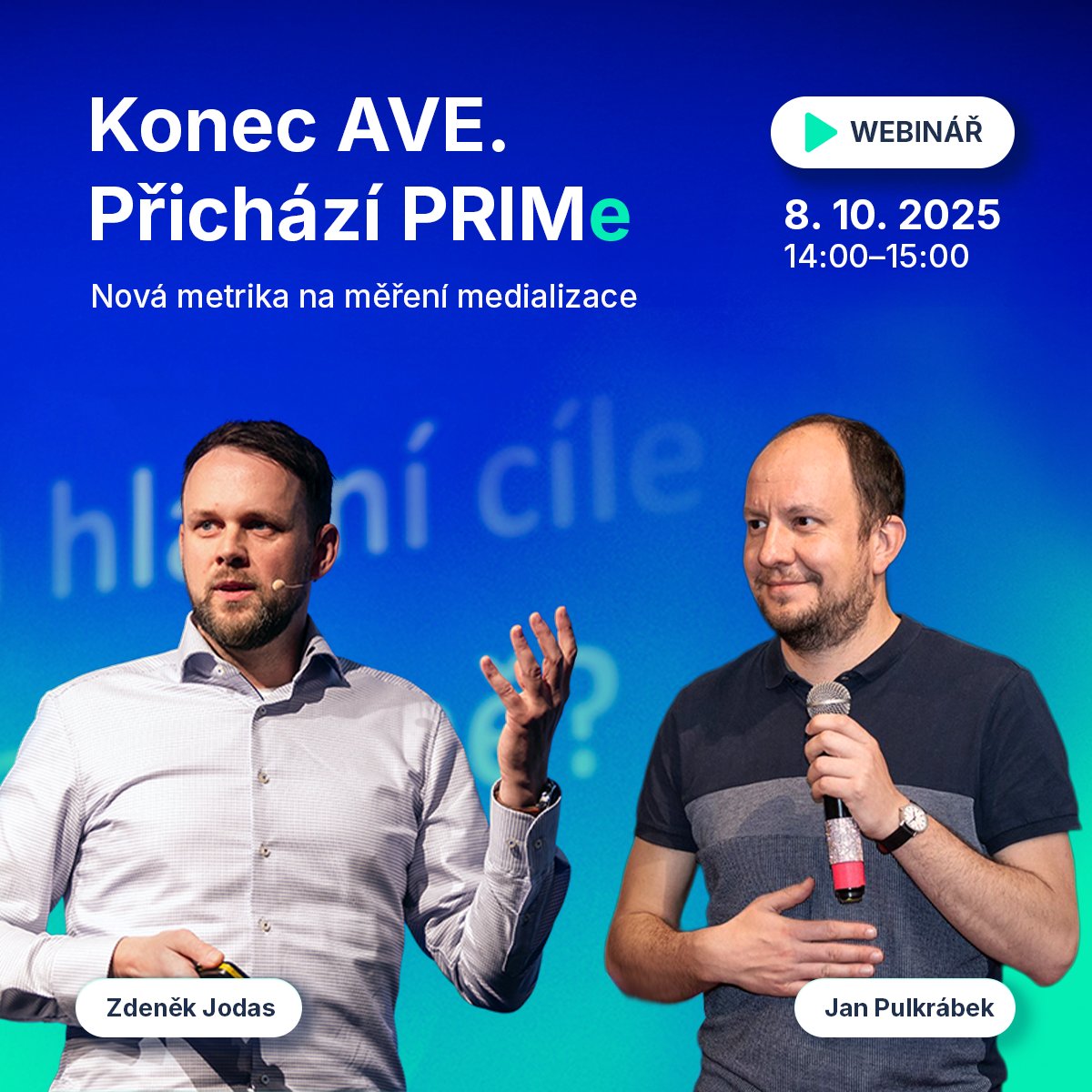Mediaboard (@mediaboard_com) on Twitter photo Webinář: AVE is dead. Long live the PRIMe. 👑
Denně nás zaplavují desítky článků a mediálních zmínek. Ale které z nich mají skutečný dopad na značku?
8. října, 14:00 | online | zdarma
Registrace: shorturl.at/yejQw
Počet míst je omezený, registrujte se včas. ⏰ Webinář: AVE is dead. Long live the PRIMe. 👑
Denně nás zaplavují desítky článků a mediálních zmínek. Ale které z nich mají skutečný dopad na značku?
8. října, 14:00 | online | zdarma
Registrace: shorturl.at/yejQw
Počet míst je omezený, registrujte se včas. ⏰