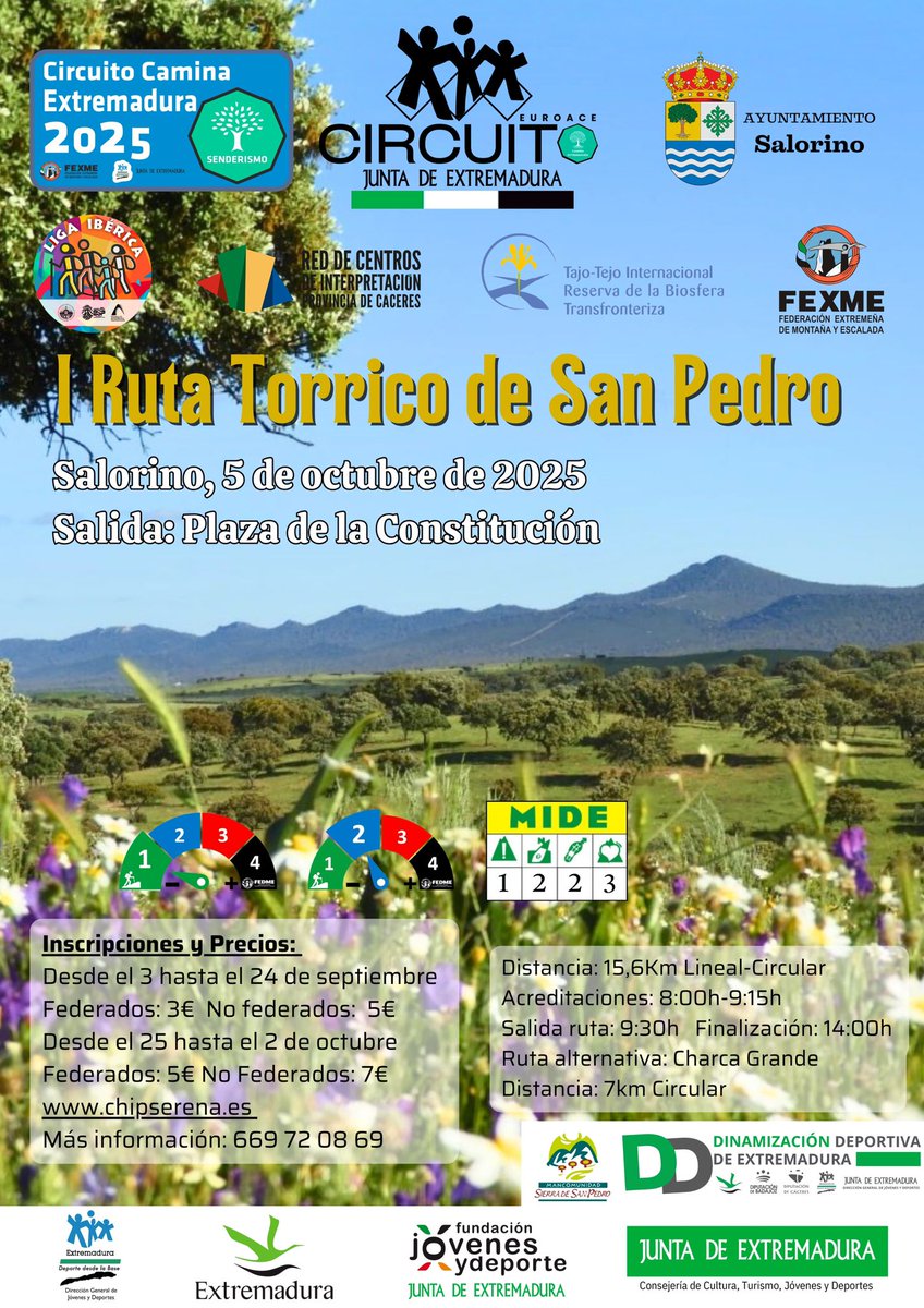 Acaba el verano y nos echamos a 🚶‍♀️‍➡️🚶‍➡️🌳🏞 📍#Salorino
No te la pierdas!!
#DINAMIZACIONDEPORTIVA
#deporteynaturaleza 
#ociosaludable