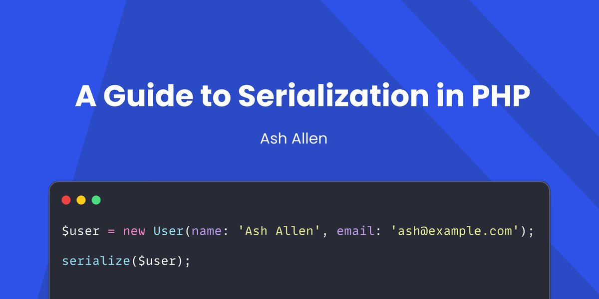 mjcoder's tweet image. A Guide to Serialisation in #PHP buff.ly/DDU23wZ