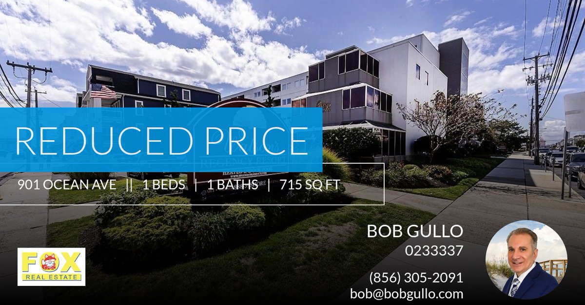 BobGulloRE's tweet photo. 📍 Reduced Price 📍 This recently reduced home at 901 Ocean Ave 316 in Ocean City won't last long, so, don't wait to set up a showing! Reach out here or at (856) 305-2091 for more information!

Bob Gullo
Broker/Manager
Fox Real Est... https://t.co/AGqKInz083 https://t.co/r7nPtLtWcX