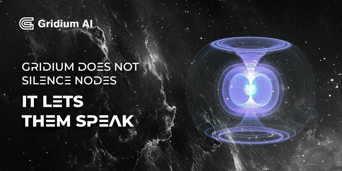 GridiumAI's tweet image. Order is not the absence of motion.

It is motion that has found a rhythm.

Gridium does not silence nodes — it lets them speak,
until their voices converge into harmony.
#GRDM #Node #AI