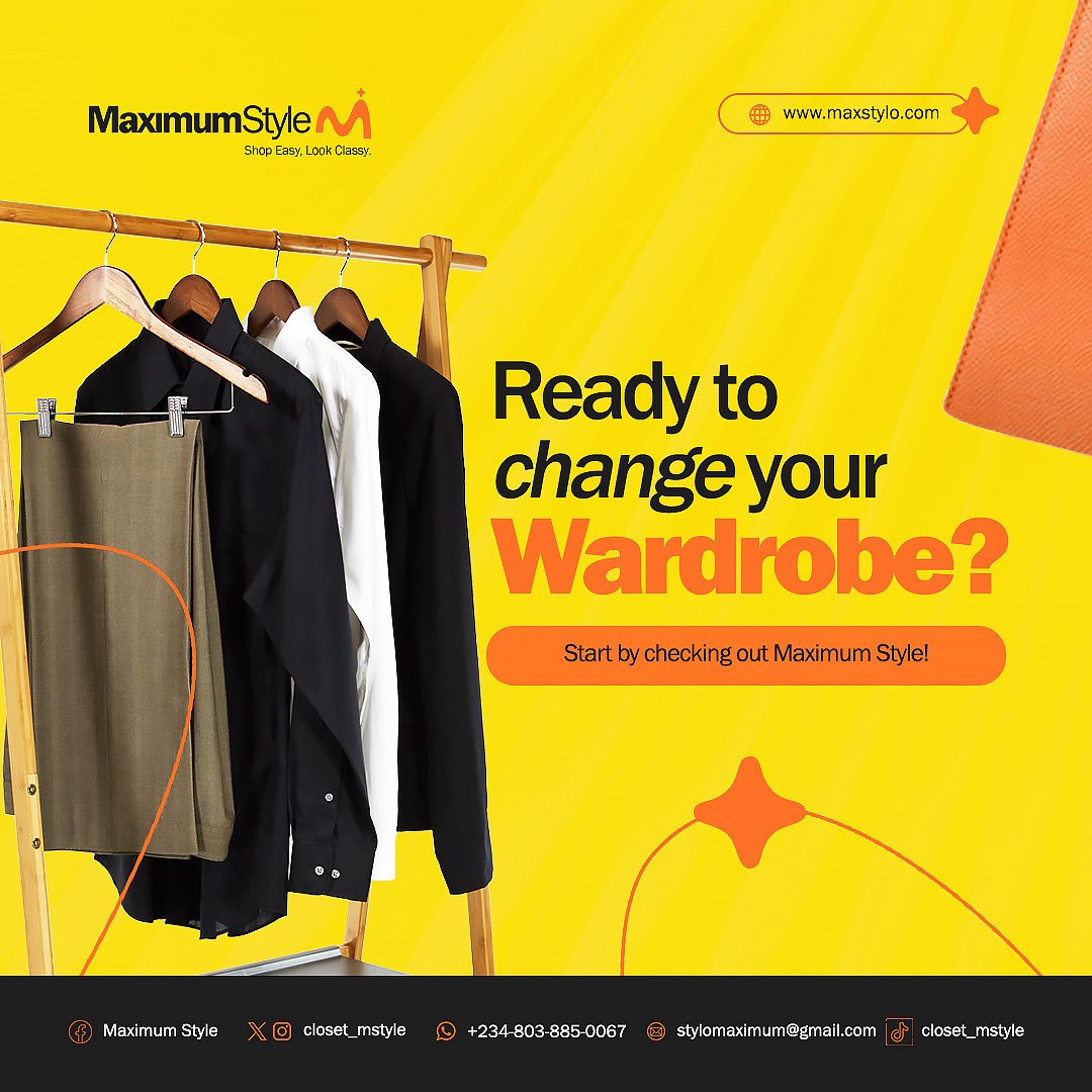 closet_mstyle's tweet image. Are you Ready to Change Your Wardrobe?

We are here to give you all the help you need in our  one stop shop all platform. 

Hurry and shop at maxstylo.com 

📲Contact us to place your order: 0803 885 0067

#MaximumStyle #shopeasy #FashionDeals #StyleOnABudget #shoes