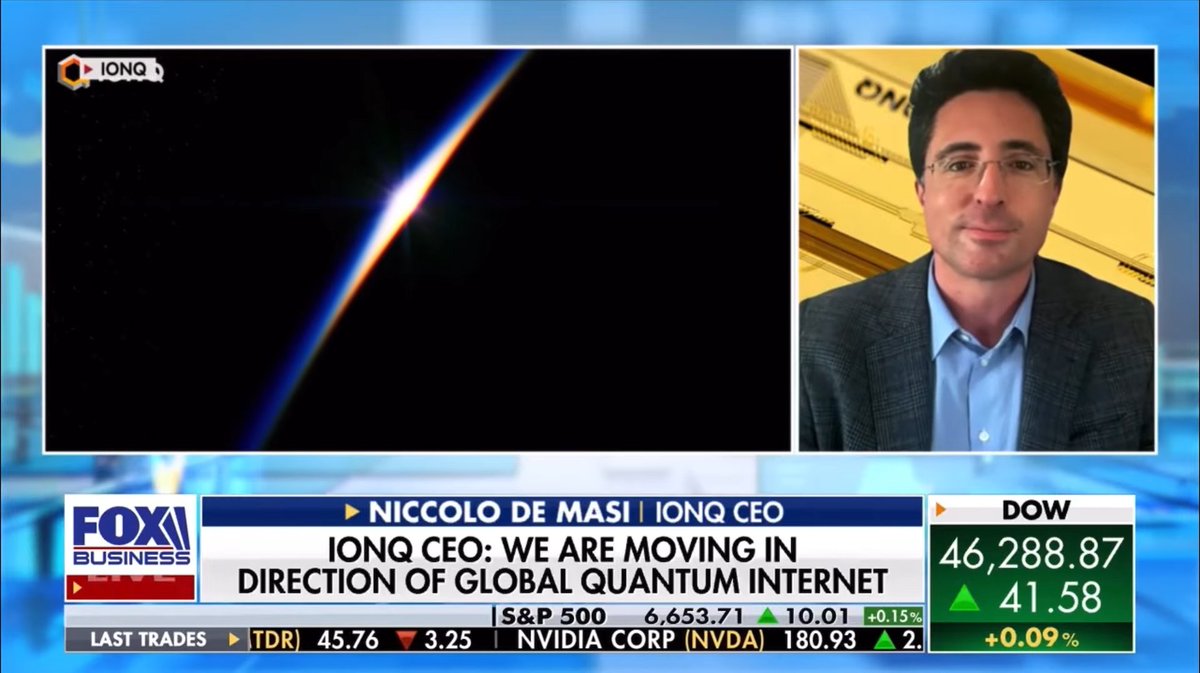 DesFrontierTech's tweet image. In this Fox Business interview with @LizClaman, Niccolo de Masi frames quantum networking as an urgent national security race with the People&apos;s Republic of China already moving to set the standard. His message is that classical cybersecurity is already failing, so waiting until…