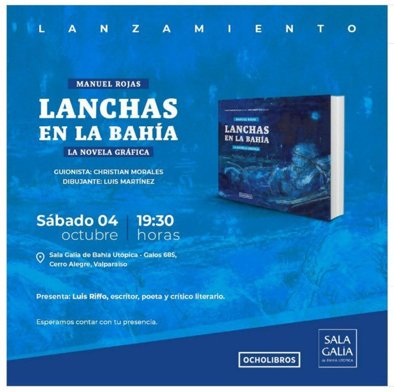 *En Valparaíso, Ciudad Puerto donde transcurre la historia, este sábado 3, 19:30 hrs, se presenta LANCHAS EN LA BAHÍA - Novela Gráfica. Tod@s invitad@s!!!* <a href="/PepiBarros/">Pepi Barros</a> <a href="/Esteladouma/">Estela</a>
