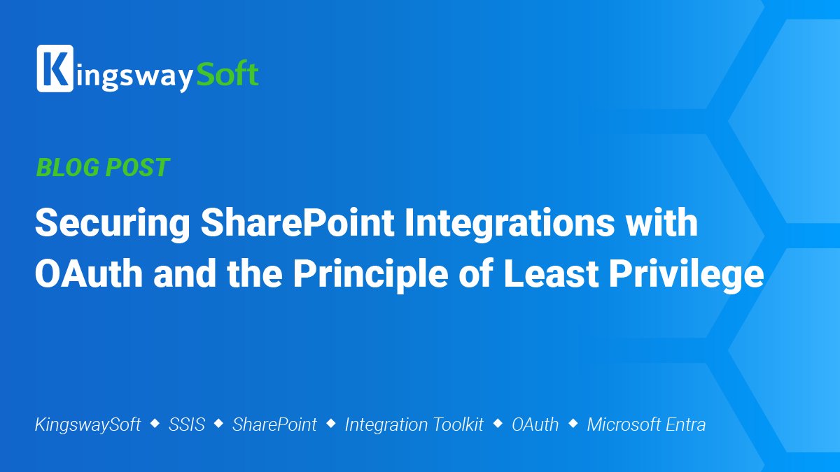 kingswaysoft's tweet image. Just Blogged - Securing SharePoint Integrations with OAuth and the Principle of Least Privilege

kingswaysoft.com/blog/2025/09/3…

#KingswaySoft #SSIS #SharePoint #IntegrationToolkit #OAuth #MicrosoftEntra