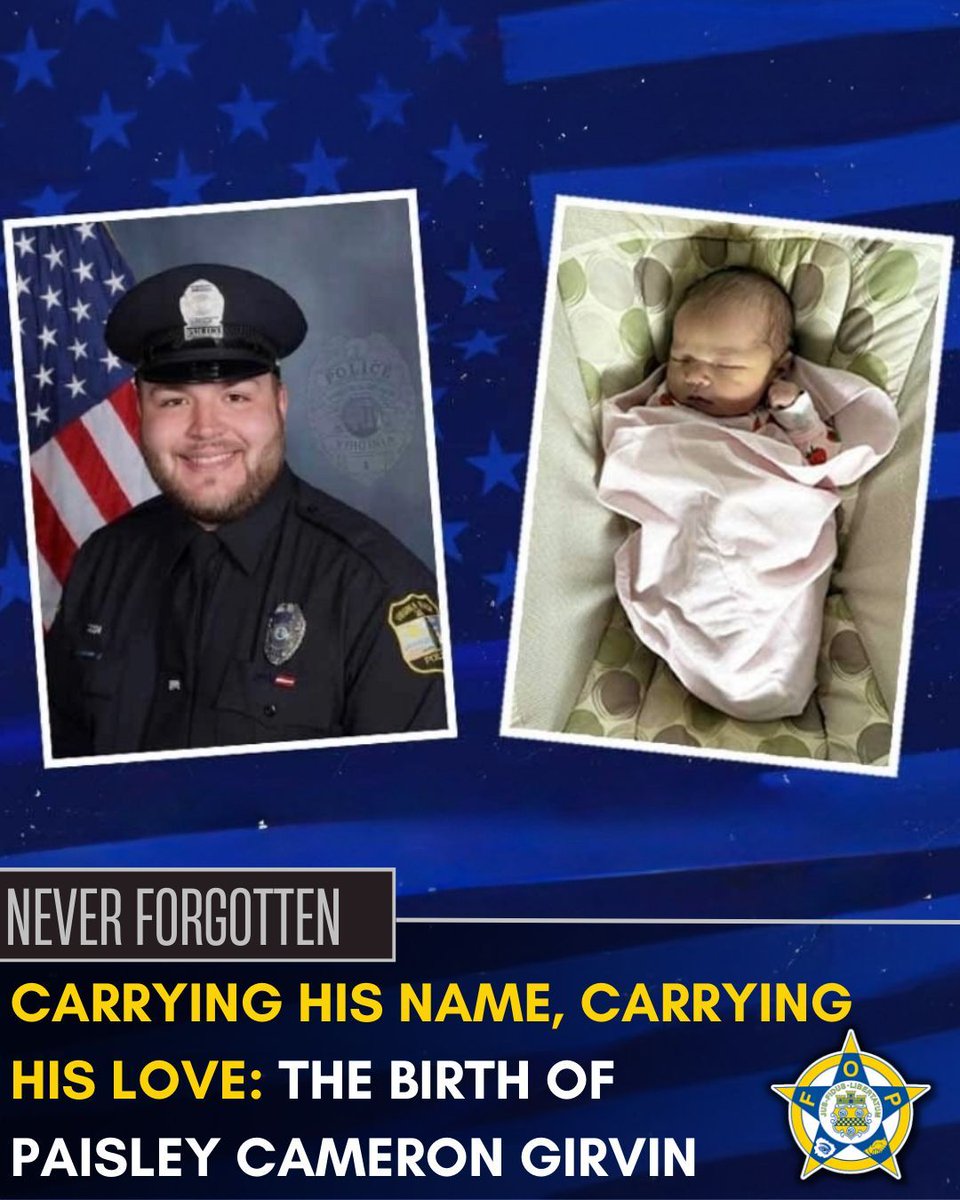 Honoring Officer Cameron Girvin and Welcoming Paisley

Paisley Cameron Girvin was born on August 19, 2025, carrying the name and legacy of her father, Officer Cameron Girvin, who gave his life serving with the Virginia Beach Police Department just six months earlier.

Cameron’s