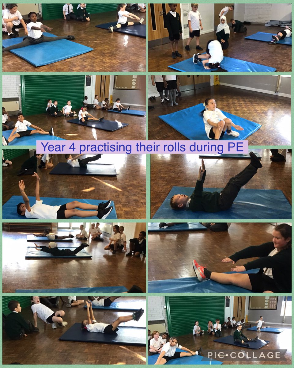 Year 4 developing their straight, barrel and forward rolls during gymnastics🤸‍♀️