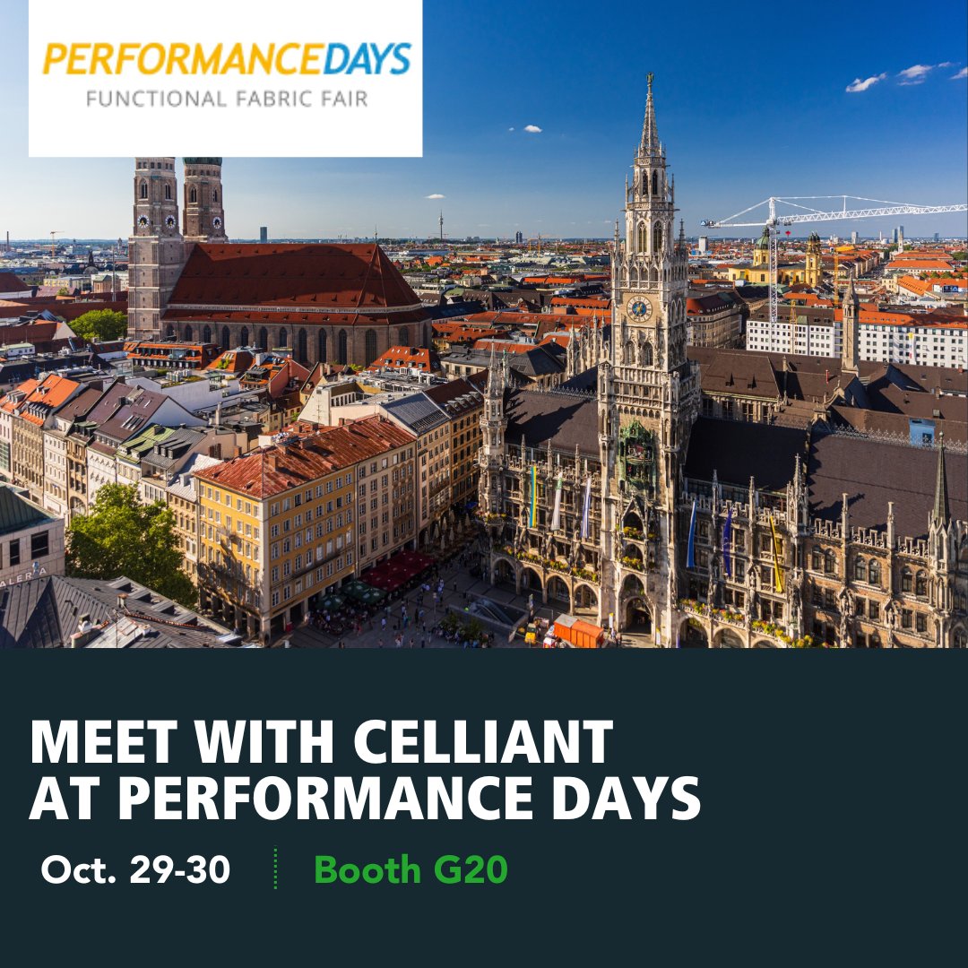 Celliant's tweet image. We’re at Performance Days Munich, Oct 29–30! 
Visit Booth G20 for free CELLIANT socks 🧦 + our award-winning Lambswool x CELLIANT collab 🐑✨ 
 #PoweredByCELLIANT #PerformanceDays #InfraredTextiles