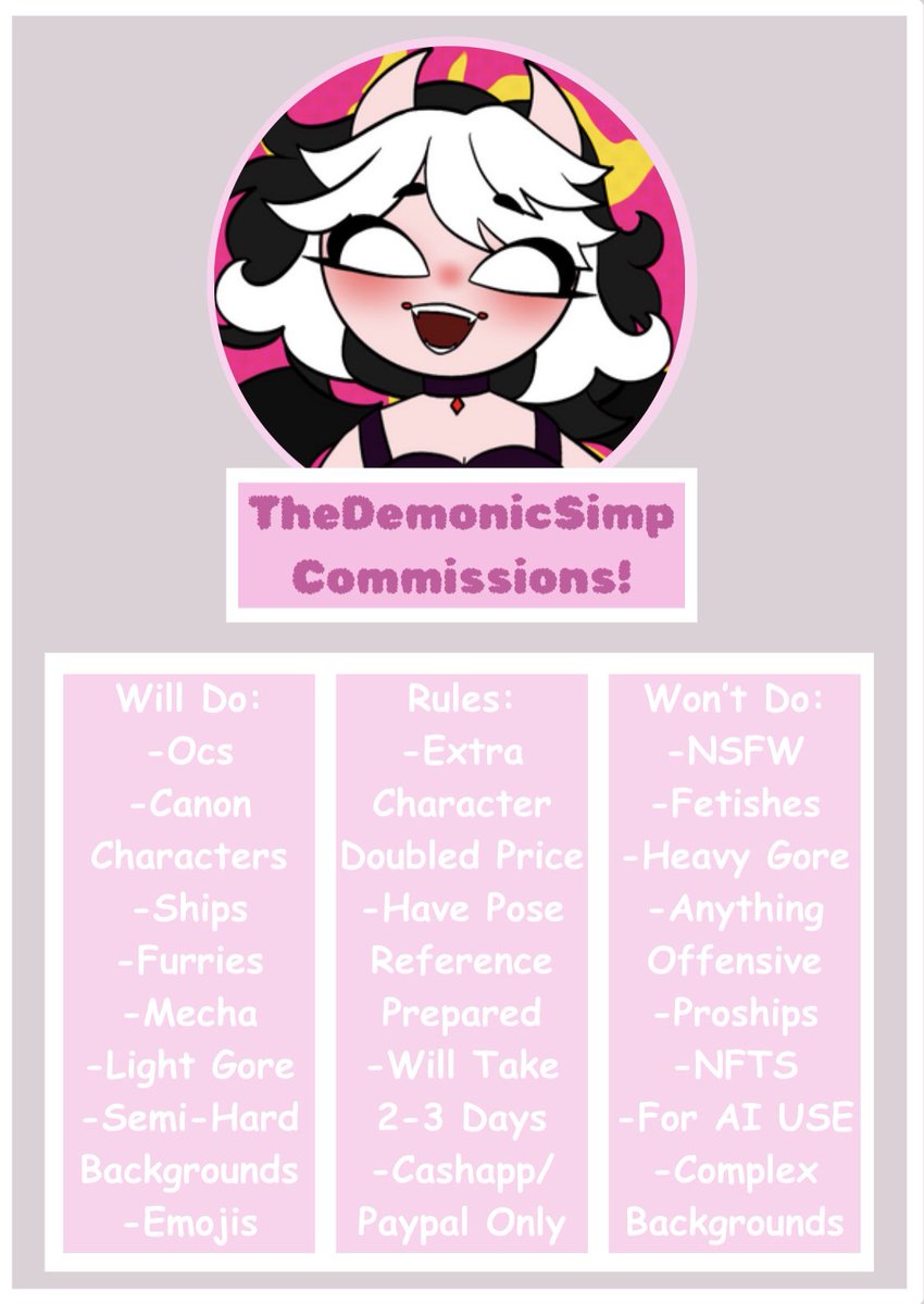 TheDemonicSimp's tweet image. I have c0mms opened! 

#commissionopen #artcomms