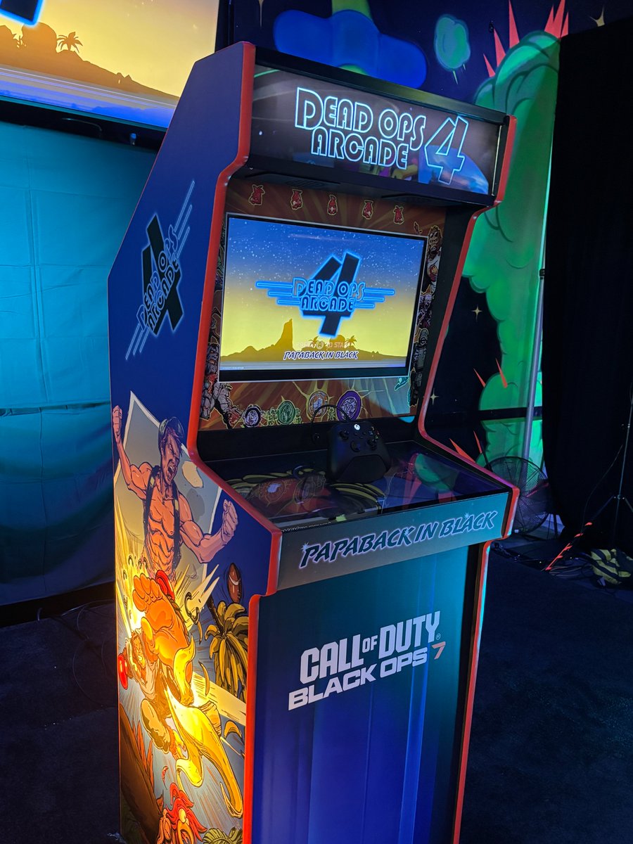 Treyarch's tweet image. We had to go big with a custom Dead Ops Arcade 4 cabinet for #CODNext!