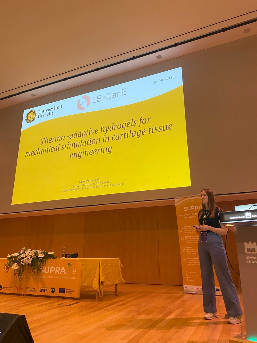 👏 Exciting oral presentations at the <a href="/SupraLife_EU/">SupraLife</a> Final Conference! Researchers from <a href="/ETH/">ETH Zürich</a>, <a href="/i3S_UPorto/">i3S-Instituto de Investigação e Inovação em Saúde</a>, <a href="/UniUtrecht/">Utrecht University</a> &amp; <a href="/UnivAveiro/">Universidade Aveiro</a> shared cutting-edge work in hydrogels, peptide nanostructures &amp; drug delivery. 💡Don’t miss the poster session!
<a href="/COMPASS_RG/">COMPASS</a>, <a href="/ciceco_ua/">CICECO – Aveiro Institute of Materials</a>, <a href="/UnivAveiro/">Universidade Aveiro</a>