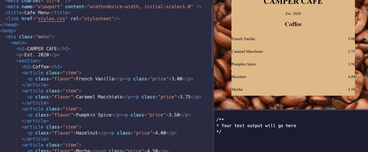 aayusha1317's tweet photo. DAY3 today i completed learning the css section creating a cafe menu project within the freecodecamp. here i learnt css class, id selectors, making changes, exploring margins, paddings, display, images and properties
#LUD3 #LearningUtsav2025 #FestivalOfLearning @learning_utsav https://t.co/Ybtl0Umawk
