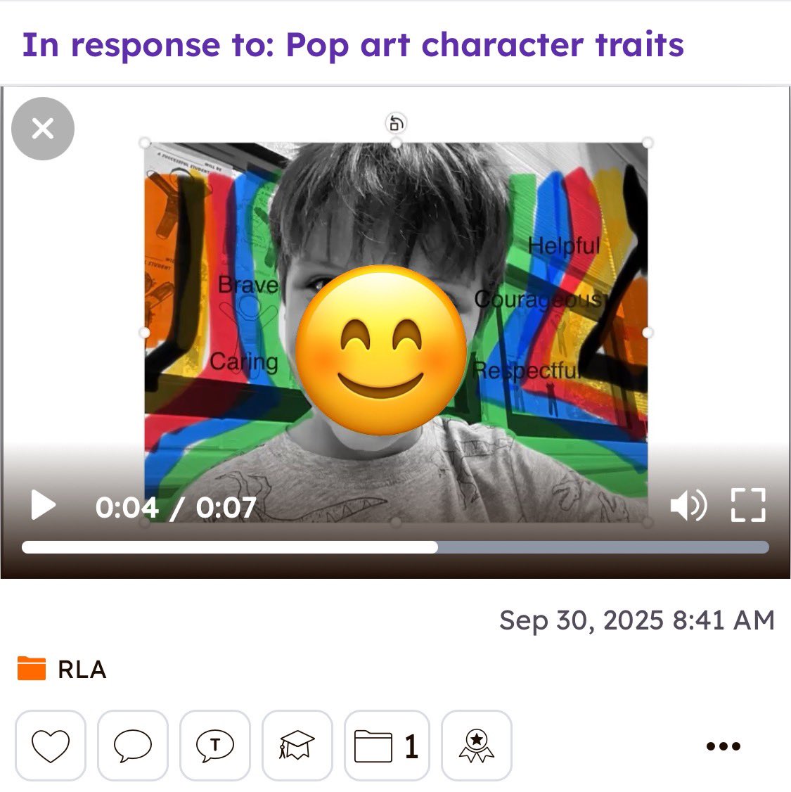 mspuente17's tweet image. Using the #MarkUp tool to create some Pop Art to review character traits! 

Then on to @Seesaw to record reading the traits to share with their families.