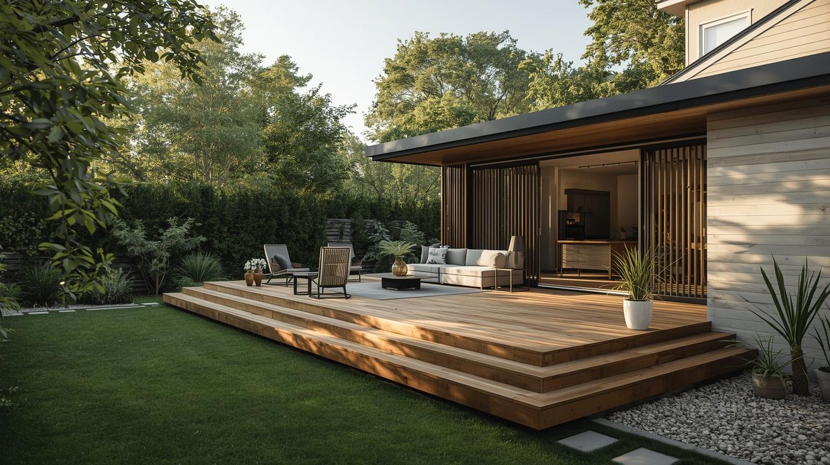 Doug_WathenRE's tweet photo. Floating deck ideas are a game-changer in outdoor design, blending architecture and nature in stunning ways. 🤩

#DeckDesigns #FloatingDecks #OutdoorInspo #DeckGoals #BackyardOasis
 https://t.co/Sy3I6q9LW6 https://t.co/snPUxDZ7RV
