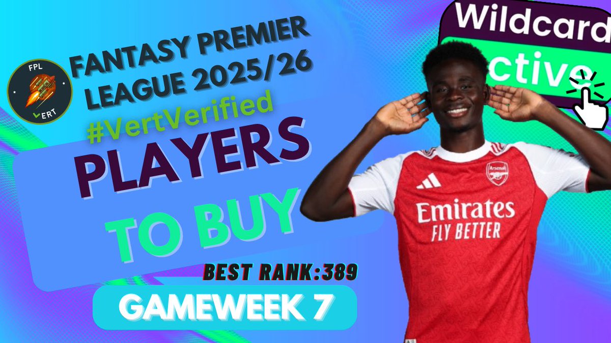 FPLvert's tweet photo. #FPL #GW7 PLAYERS TO BUY 🛒 

🆕 #VertVerified power ranking of 25/26 - my top 5 for the next 5 GWs 📈

🧤 best goalkeepers
🛡️ best defenders
🧠 best midfielders 
🎯 best forwards 

&amp; a GW7 free hit &amp; wildcard draft!

link ➡️ https://t.co/i0YtJXZsKK https://t.co/HxNhsaJrAd