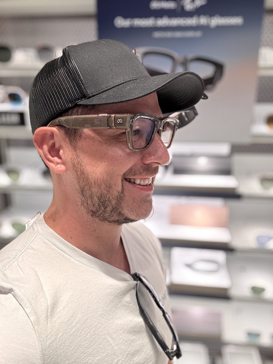 Dilmerv's tweet image. This is how they are currently displaying the Meta Ray-Ban Display glasses! @boztank they look so good!