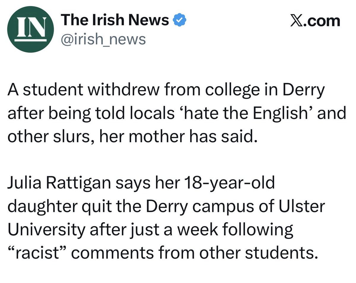 Tipler1983's tweet photo. Imagine this was the other way around. 

We’d have protests in the streets. 

We’d hear how it’s yet another case of anti Irish bigotry. 

People from the political wing of the PIRA would be on the news with a moral lecture for the people. 

Ya know, the usual stuff. https://t.co/kmAGW5P6Zc