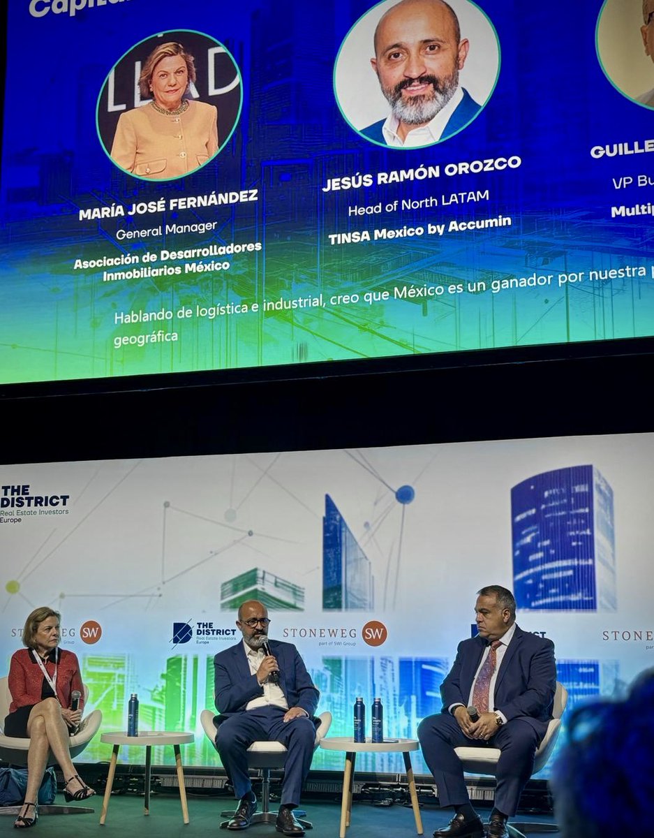 TINSAMEXICO's tweet photo. El día de hoy, nuestro Director General, @JRorozcodelaF , participó en el panel “Bienes raíces en Latinoamérica: El capital institucional se encuentra con la complejidad local” en de The District Show 2025 que se lleva a cabo en Barcelona. 

En este espacio compartió reflexiones sobre los retos y oportunidades que enfrenta el mercado inmobiliario en la región, así como la importancia de contar con información precisa y análisis especializados para tomar decisiones estratégicas.

El panel contó con la participación de María Fernández Ros, General Manager en @ADI_MEXICO, Guillermo Salomon, VP Business Development en Multiplica Real Estate, y Josep Jorge, Director de FOMENTI, quienes enriquecieron la conversación con distintas visiones clave para el futuro del Real Estate en Latinoamérica.

Agradecemos a The District Show por la invitación y por generar espacios que impulsan el diálogo y la colaboración en la industria inmobiliaria.

#ExpertosAccumin