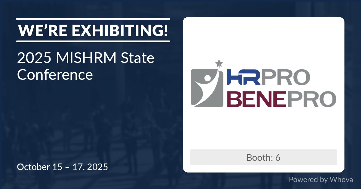 ✅ It’s that time of year again! BenePro is excited to be heading to MISHRM 2025 

Come see us at Booth #6, we’d love to connect, share insights, and talk about how we can support your HR and benefits needs.

#MISHRM2025 #HRCommunity #BenePro