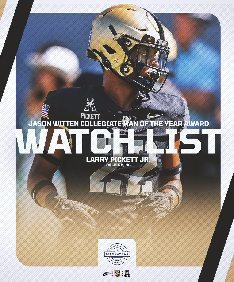 Congrats Larry 🫡

Pickett Jr. named to the <a href="/WittenCMOY/">Jason Witten Award</a> Watch List 👏

He is one of 67 recognized for displaying exceptional courage, integrity and sportsmanship on and off the field.

→ goarmywestpoint.com/news/2025/9/30…
