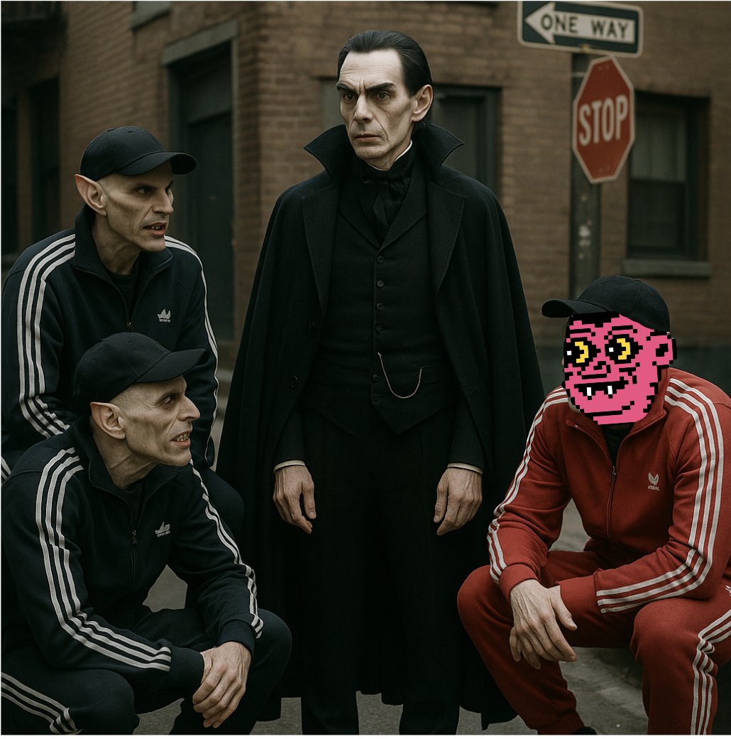 "Hey boss, this new kid says he's a tough guy and wants to join the Bloodsuckaz. 

Says he used to sweep the floor for the No Bad Trippaz gang.

Whadaya think we can trust him?"   

<a href="/nobadtrippers/">NoBadTrippers</a>