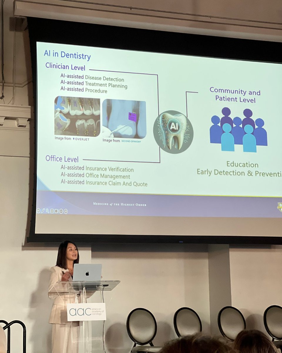EastmanDental's tweet photo. Dr. Jin Xiao (GPR ’14, GenDen ’13) delivered a talk on the AI-Powered Caries Prevention Program at the American Academy of Cariology conference, sparking enthusiasm for how AI can transform preventive dentistry. https://t.co/tUwruLU9NU